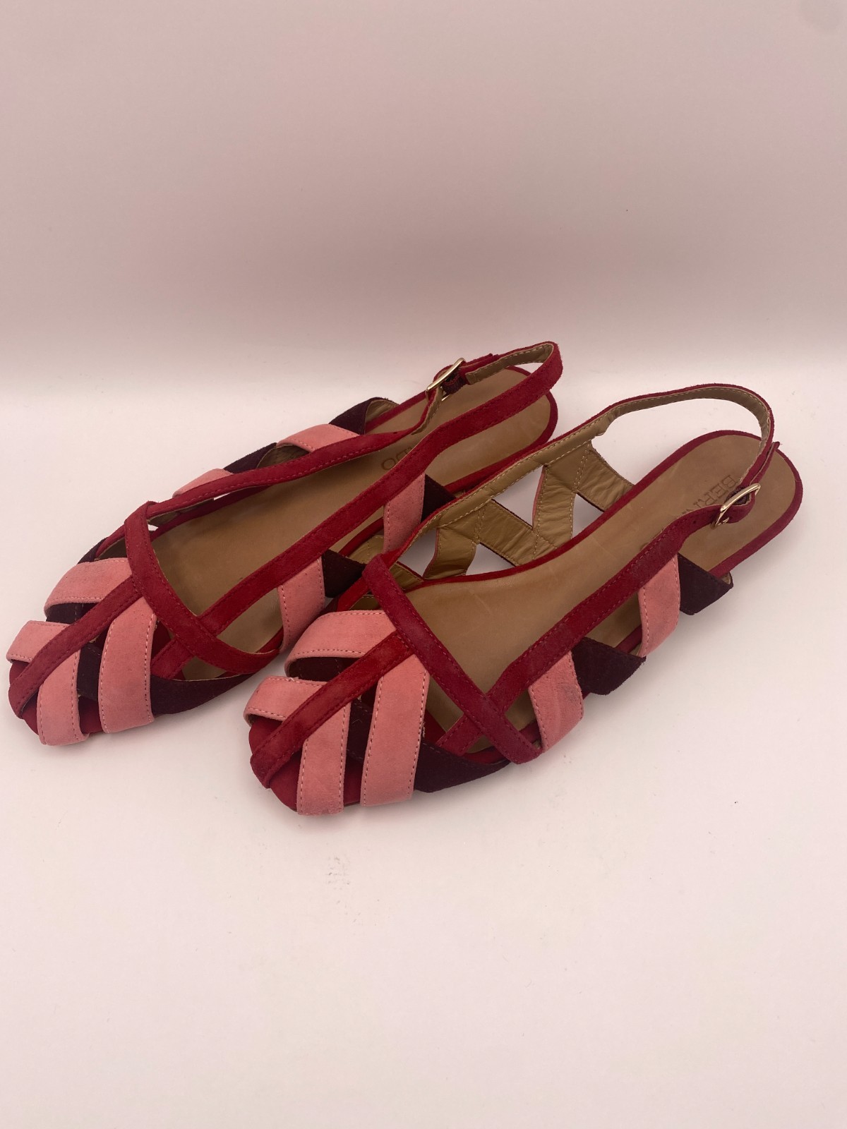 Bernardo Footwear Women Glinda Red Suede Slingback Flat Sz 6.5