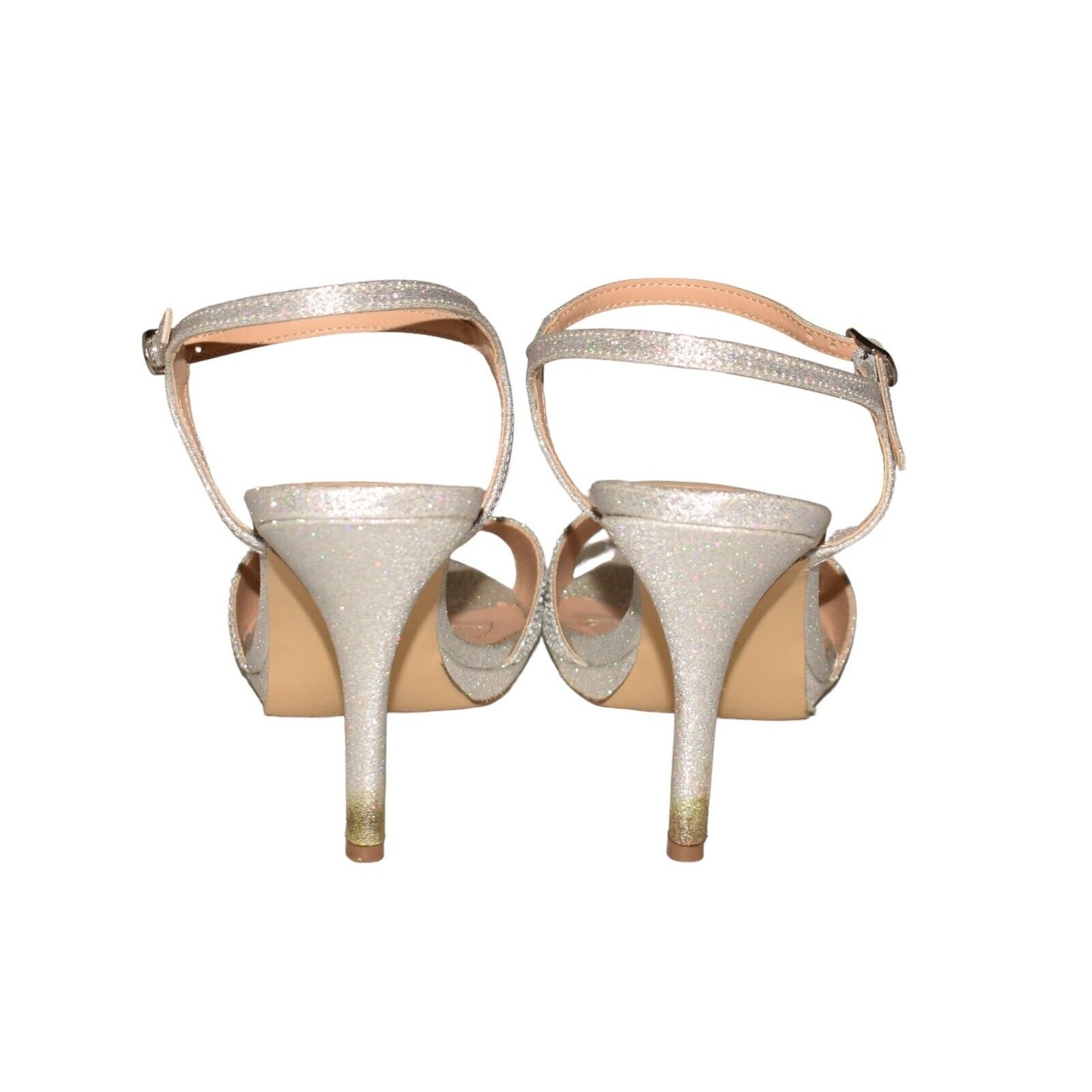 AMERICAN GLAMOUR BADGLEY MISCHKA $50 Yasmin Stiletto Sandal Silver Size 10W