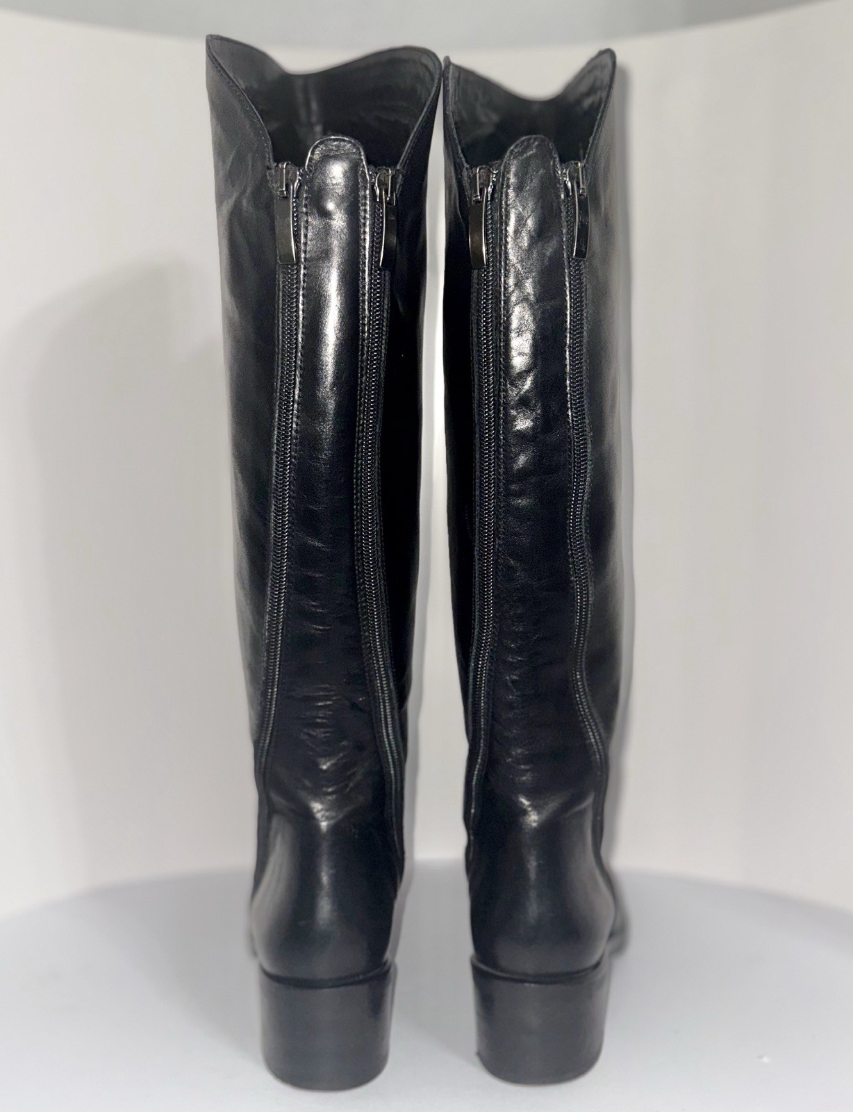 Stelle Monelle Women’s Black Leather Zip up Riding Boots 38 (US 7 1/2-8)