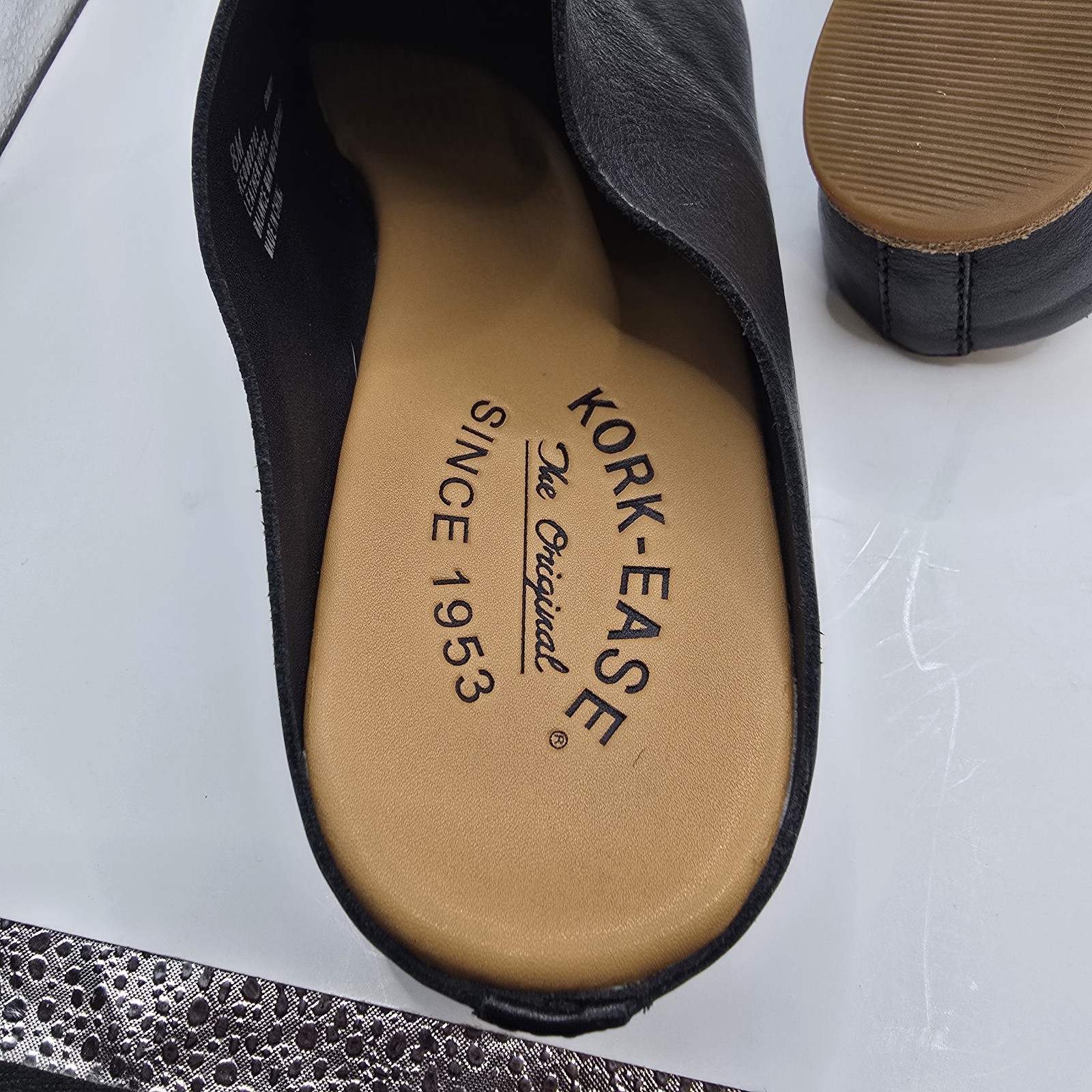 Kork-Ease Womens Para Black Leather Slip-On Casual Clog Shoes Size 8 M $185 EUC