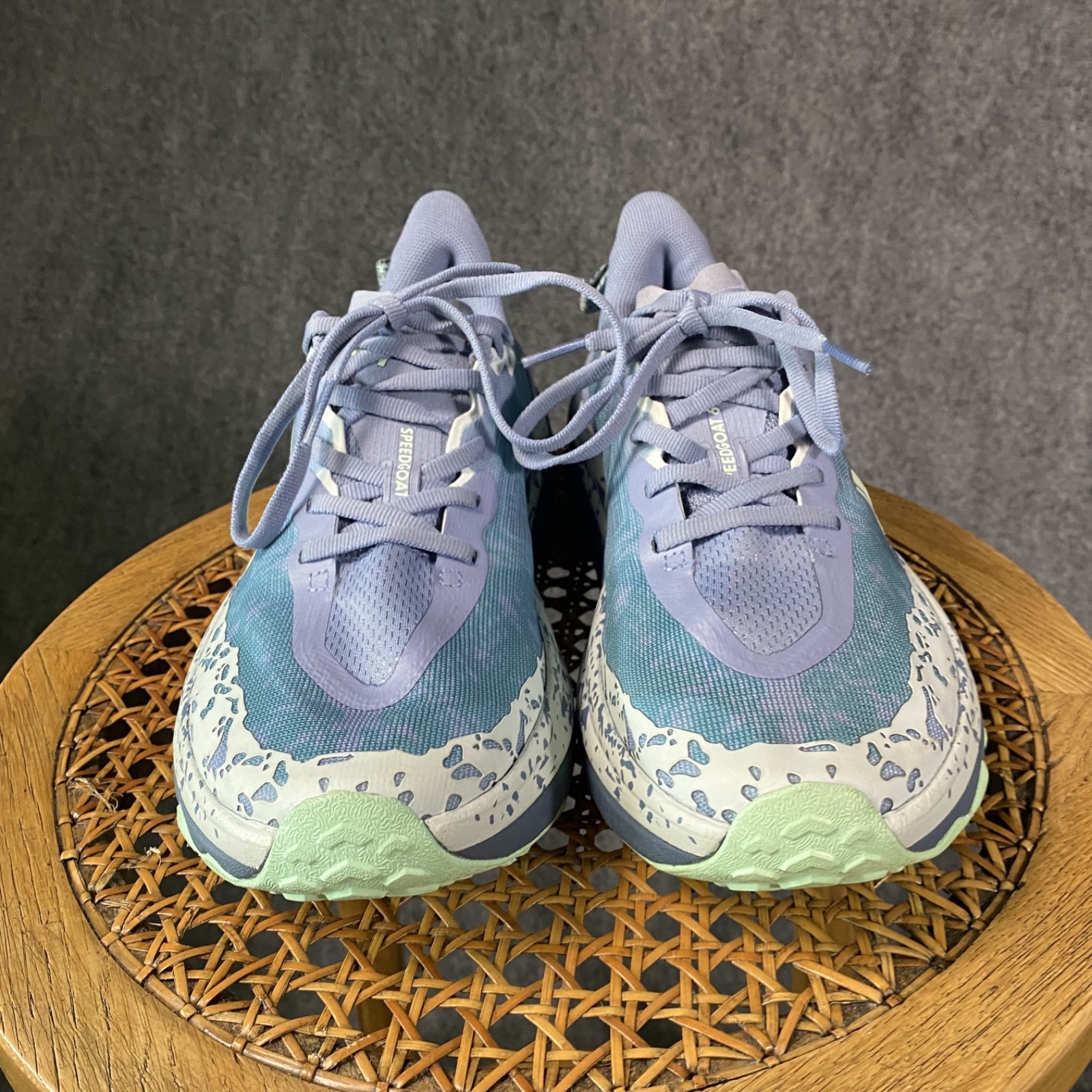 Hoka Speedgoat 6 Running Shoes Womens 8 B Purple Green Sneaker Vibram Excellent