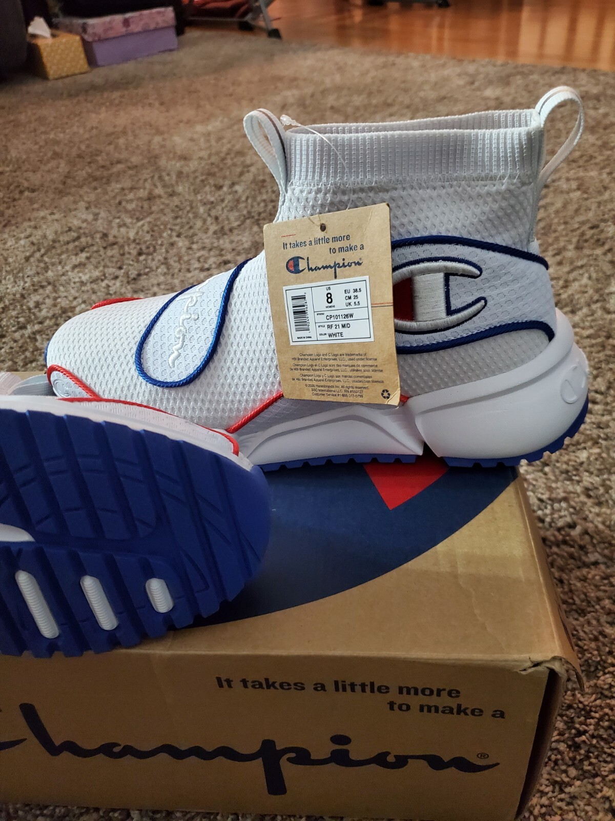 New Champion Women’s Rf 21 Mid Fashion Casual Sneakers US Left Size 8 Right 7