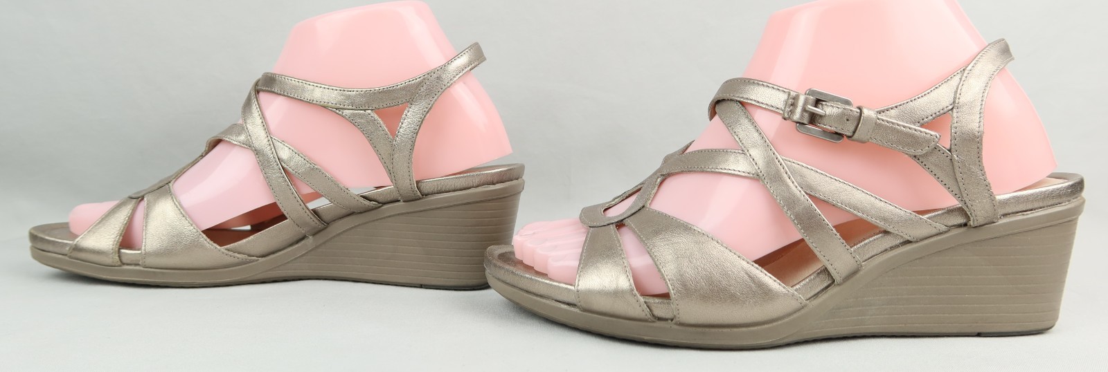 ECCO Touch 45 S Wedge Leather Sandal Platinum EU 38 / US 7