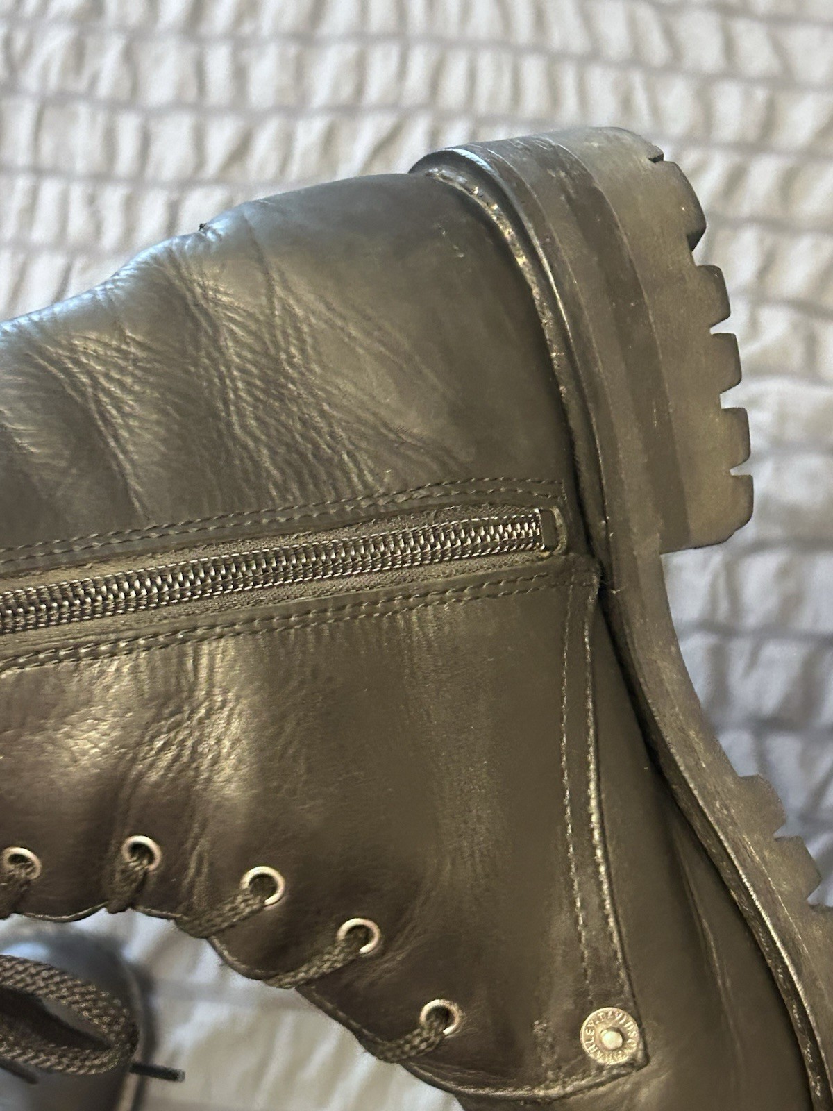 Harley Davidson Boots Womens 7.5 Black Leather 84070 Side Zipper Riding Motto