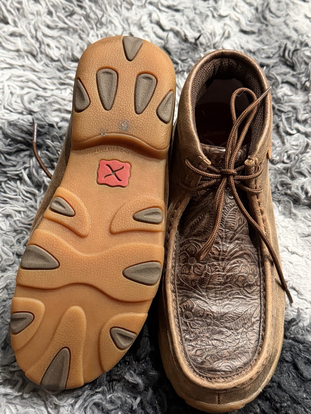 Twisted x Chukka Women’s Driving Moc Size 7, Brown Leather Western Cute Design