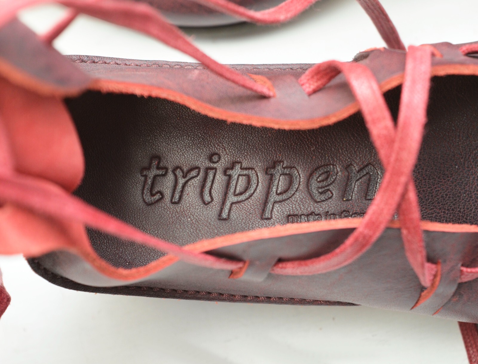 Trippen Blade f Handmade in Germany Red Waw Leather Wedge Court Shoe – Sz 35
