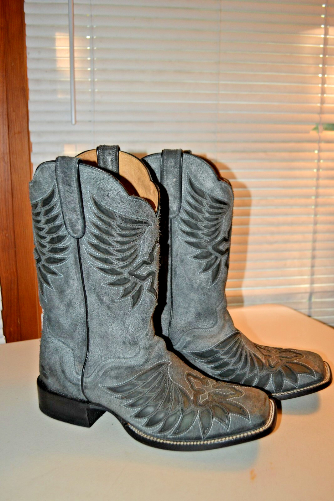 Sterling River Unisex Biker Gothic Western Cowboy Leather Boots Sz 12D