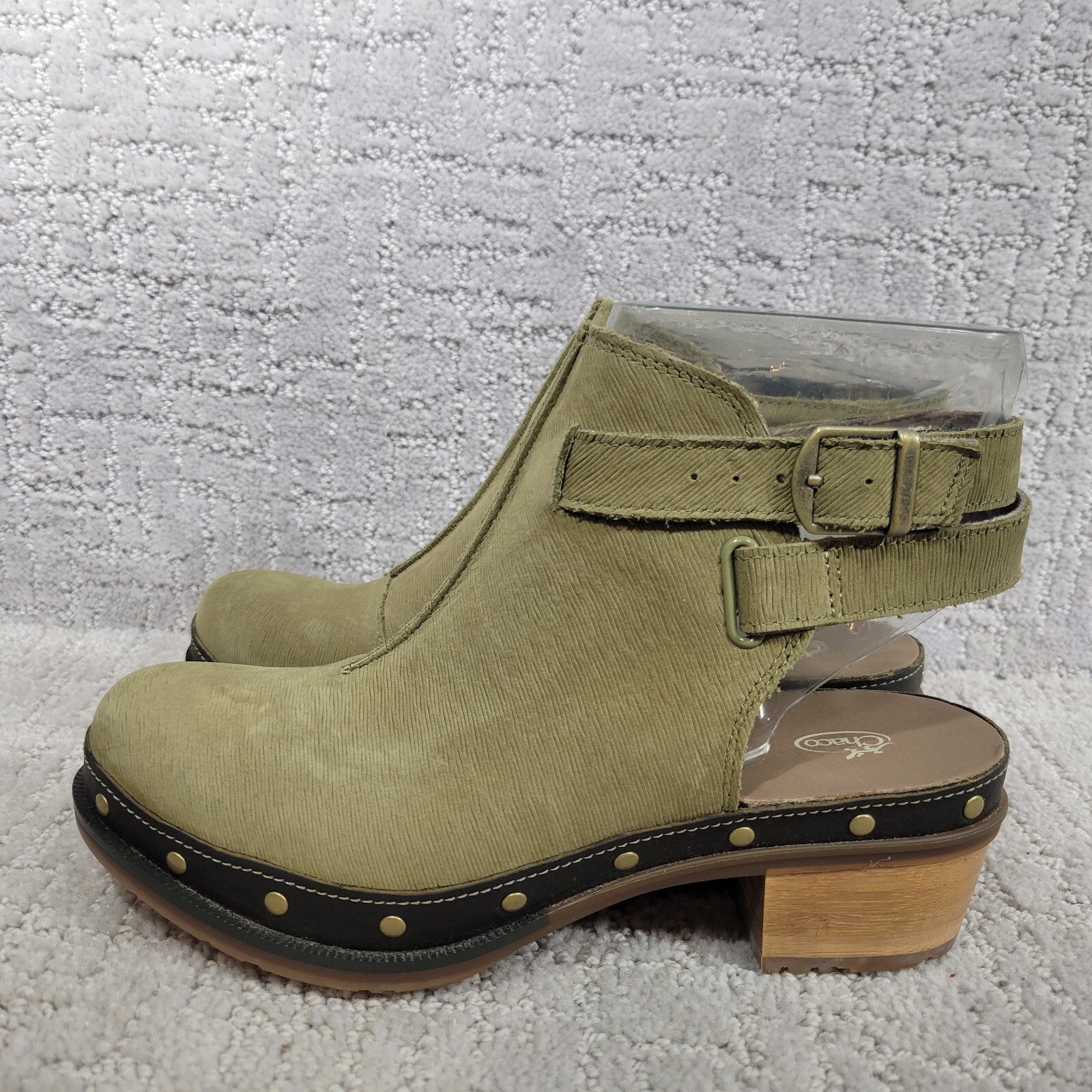 Chaco Womens US 6 Cataluna Moss Olive Green Waterproof Leather Ankle Strap Clogs
