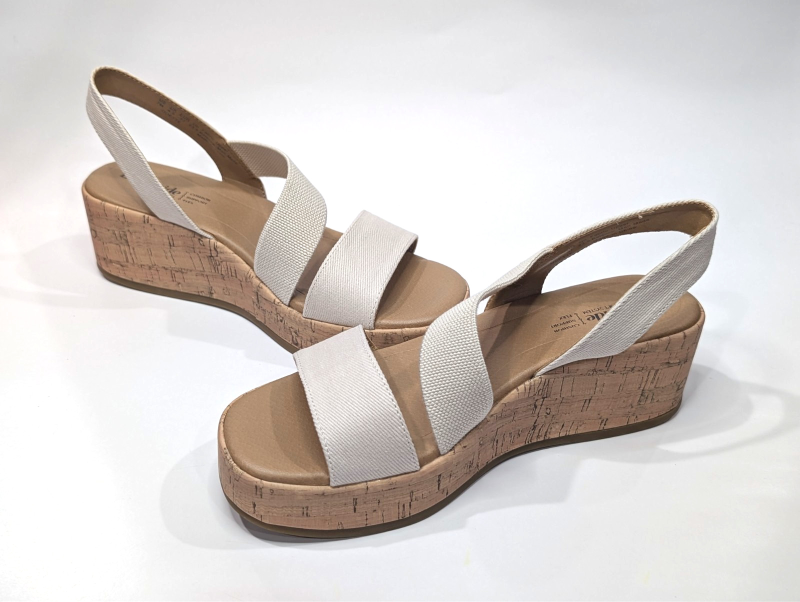 LifeStride Odette Bone Cavnas Women’s Strappy Wedge Sandals – Size 7/9 NWB