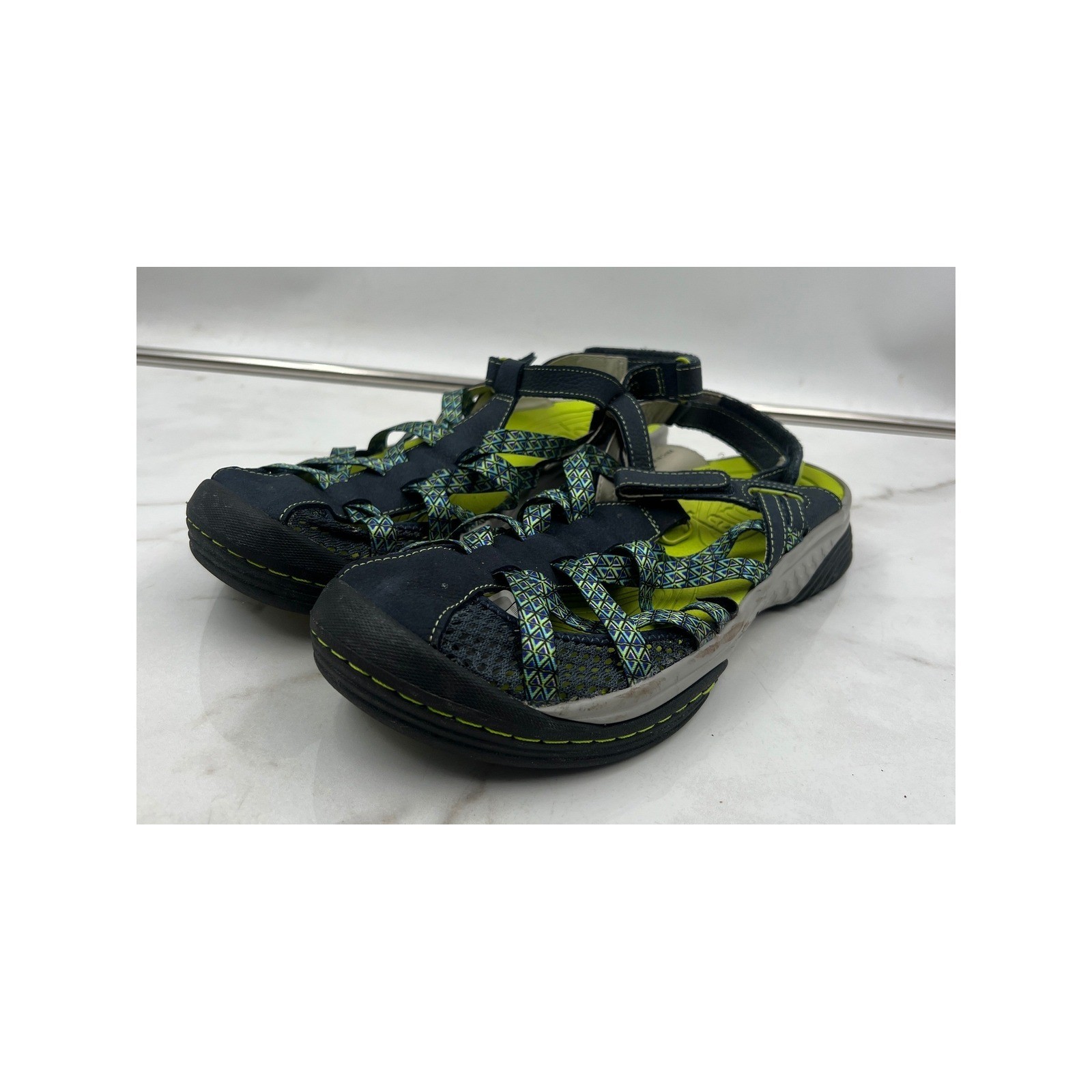 Jambu JBU Hiking Shoes Sandals Womens 9 Navy Blue Lime Green Adventure Water