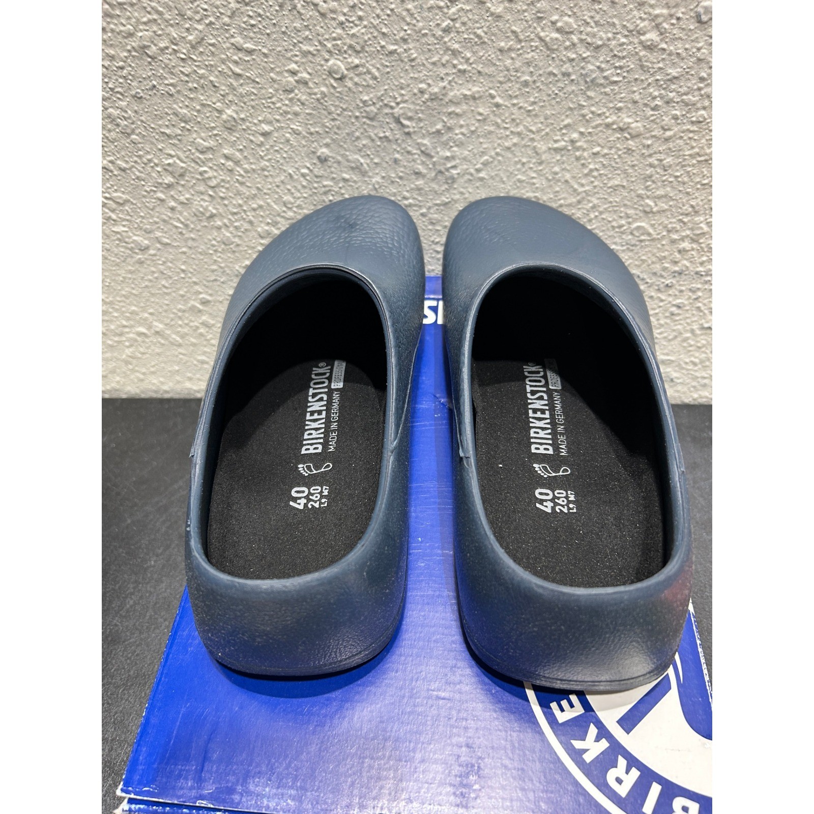 Birkenstock Profi-Birki Clogs Unisex Size 40 Blue Polyurethane Good