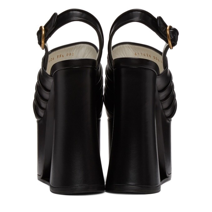 Gucci Black Anais Platform Sandals