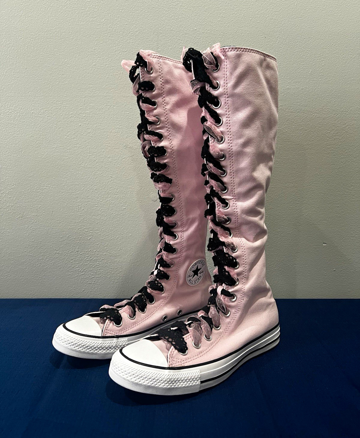 Converse All Star XX High Pink Double Lace Knee-High A16385C Size 8 Womens
