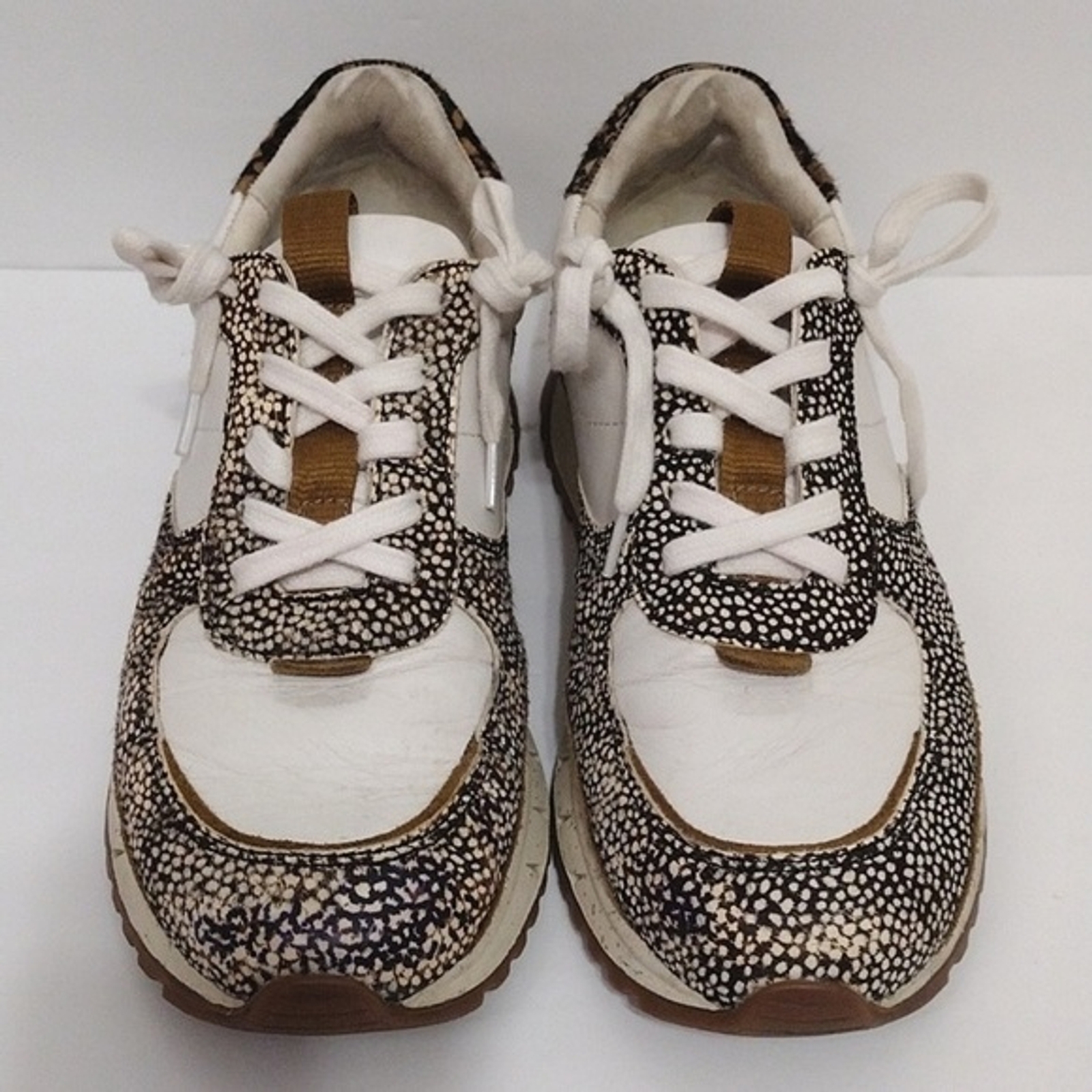 Madewell Kickoff Trainer Sneakers 6 Leather Calf Hair Eco Chic Platform Shoes