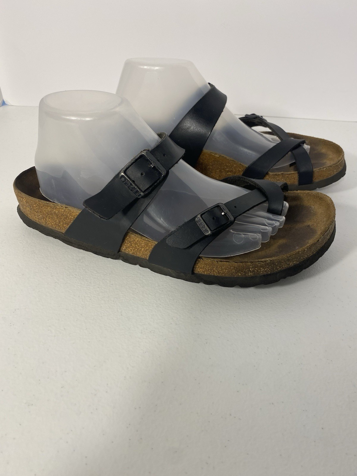 Birkenstock Mayari Black Leather Toe Loop Sandals Women EU 41 US 10-10.5 Comfort