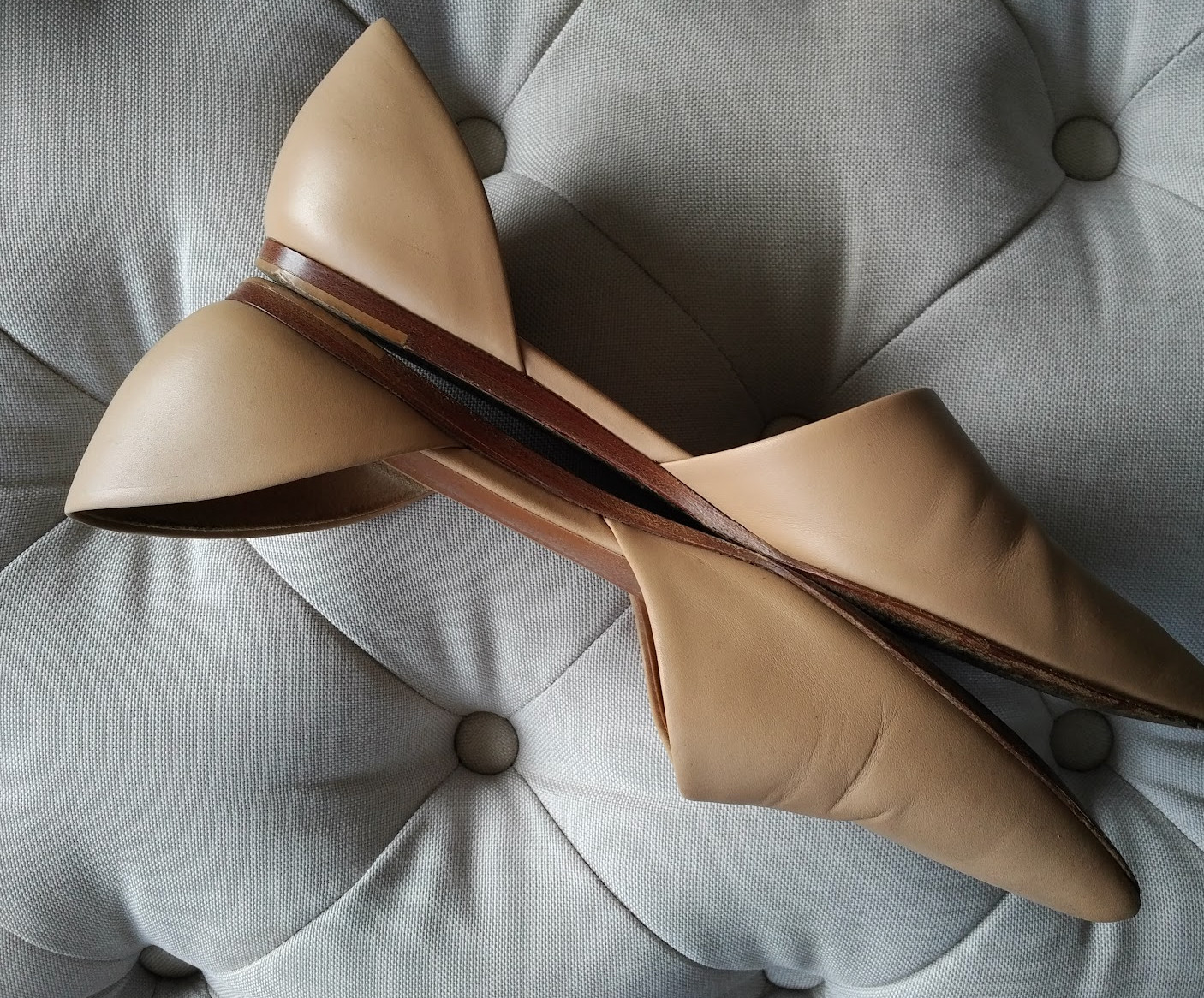 VINCE. Vince Nina d’Orsay flats 37 loafers shoes slip-ons USED pale tan nude