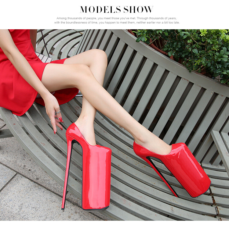 NEW FETISH SEXY 11.8″ SKY HIGH HEEL STILETTO ROUND TOE MARY JANE PLATFORM SHOES