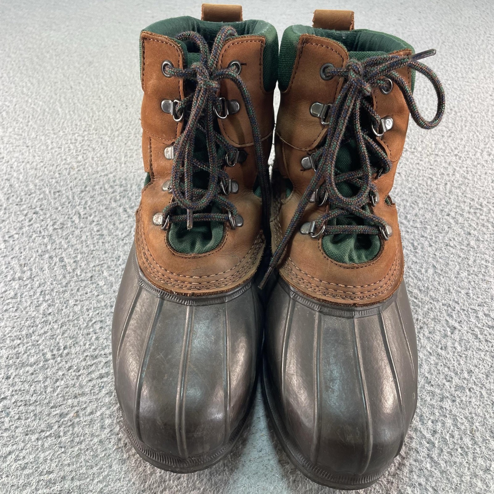 LL Bean Bean Boots Womens Size 9 Brown Leather Duck Ankle Waterproof Lace Up