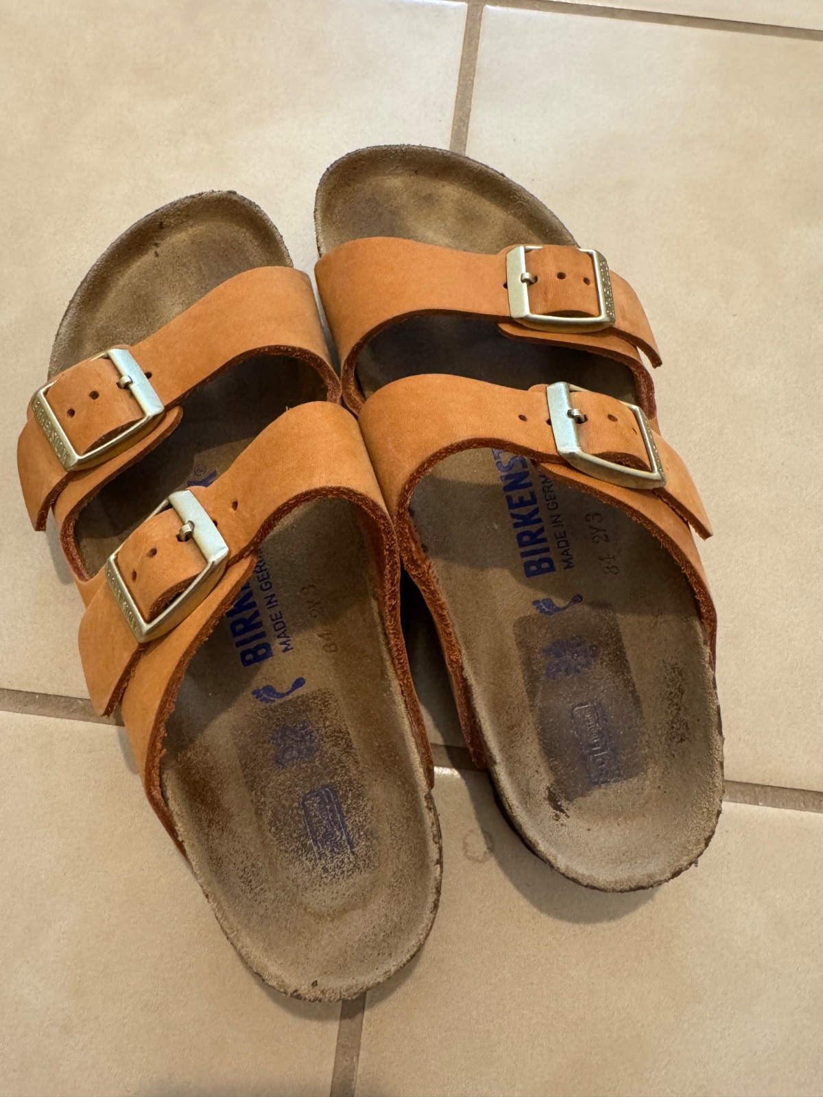 Birkenstock Arizona Suede Leather Slides Sandals Slippers 36 230 soft footbed