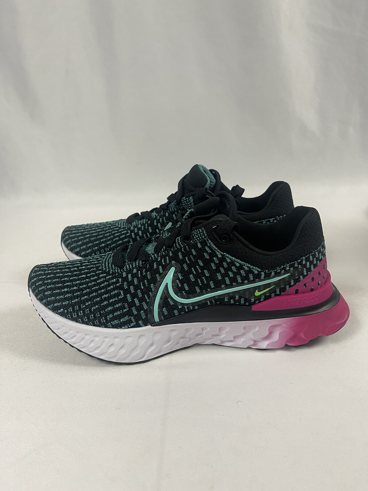 Nike React Infinity Run Flyknit 3 Black Turquoise DD3024-003 Women’s Size 8 NEW