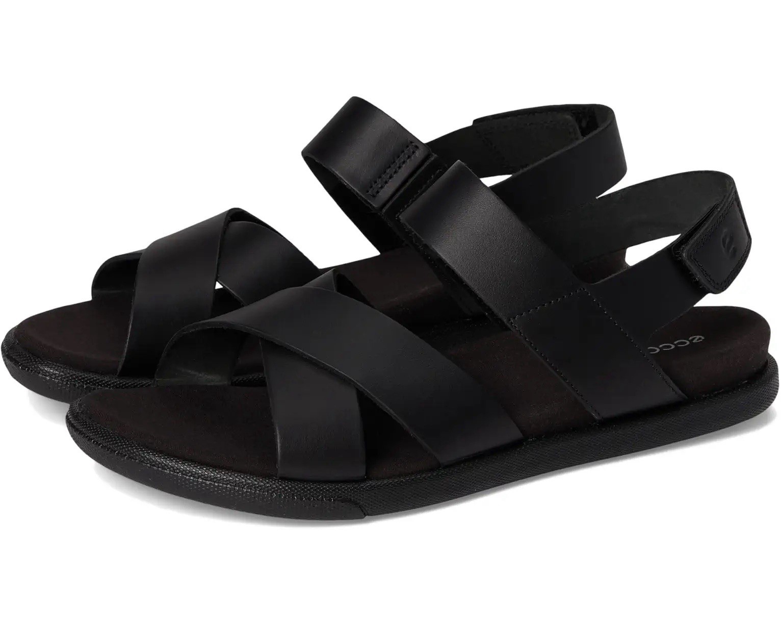 ECCO Samara NWB Black Leather Comfort Sandals Women’s US 10-10.5 EU 41