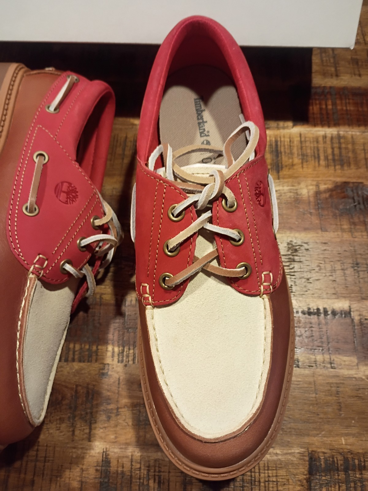 Womens Timberland Stone Street Platform Boat Shoe Rust – Red Prem Leather Sz 9.5