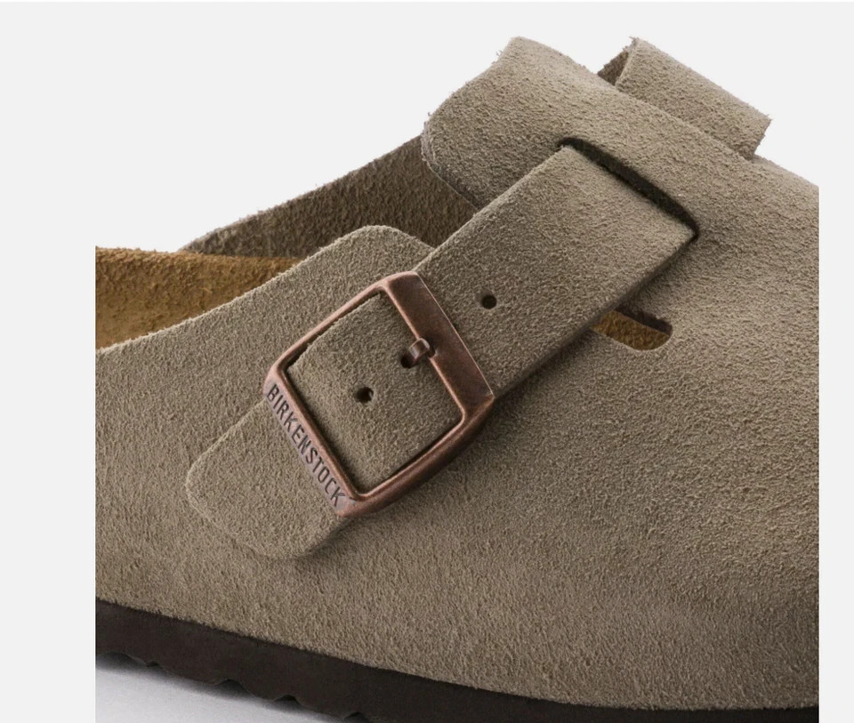 New w/box Birkenstock Boston Soft Footbed Suede Leather Unisex Shoes Slip-Ons
