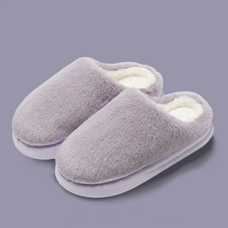 Winter Plush Slippers New Soft Platform Fluffy Slides Comfort Concise Anti Slip