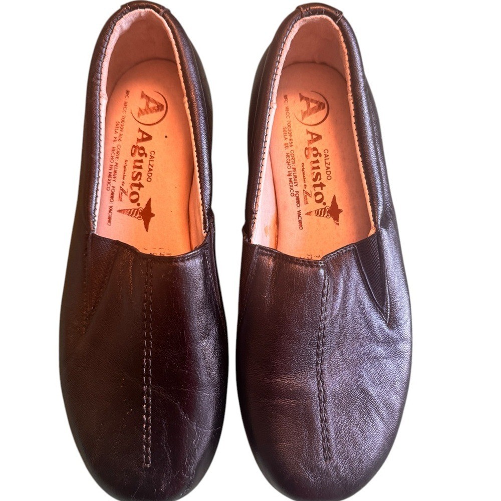Agusto Calzado Black Leather Comfort Slip On Shoes Women’s US 6 EU 36–37 Easy