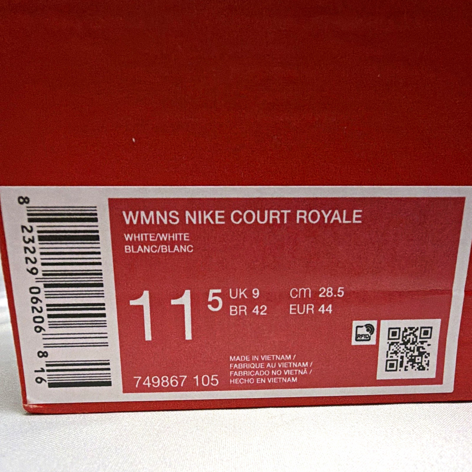 Nike Court Royale Women’s Sneakers Triple White Brand New Original Box No Top