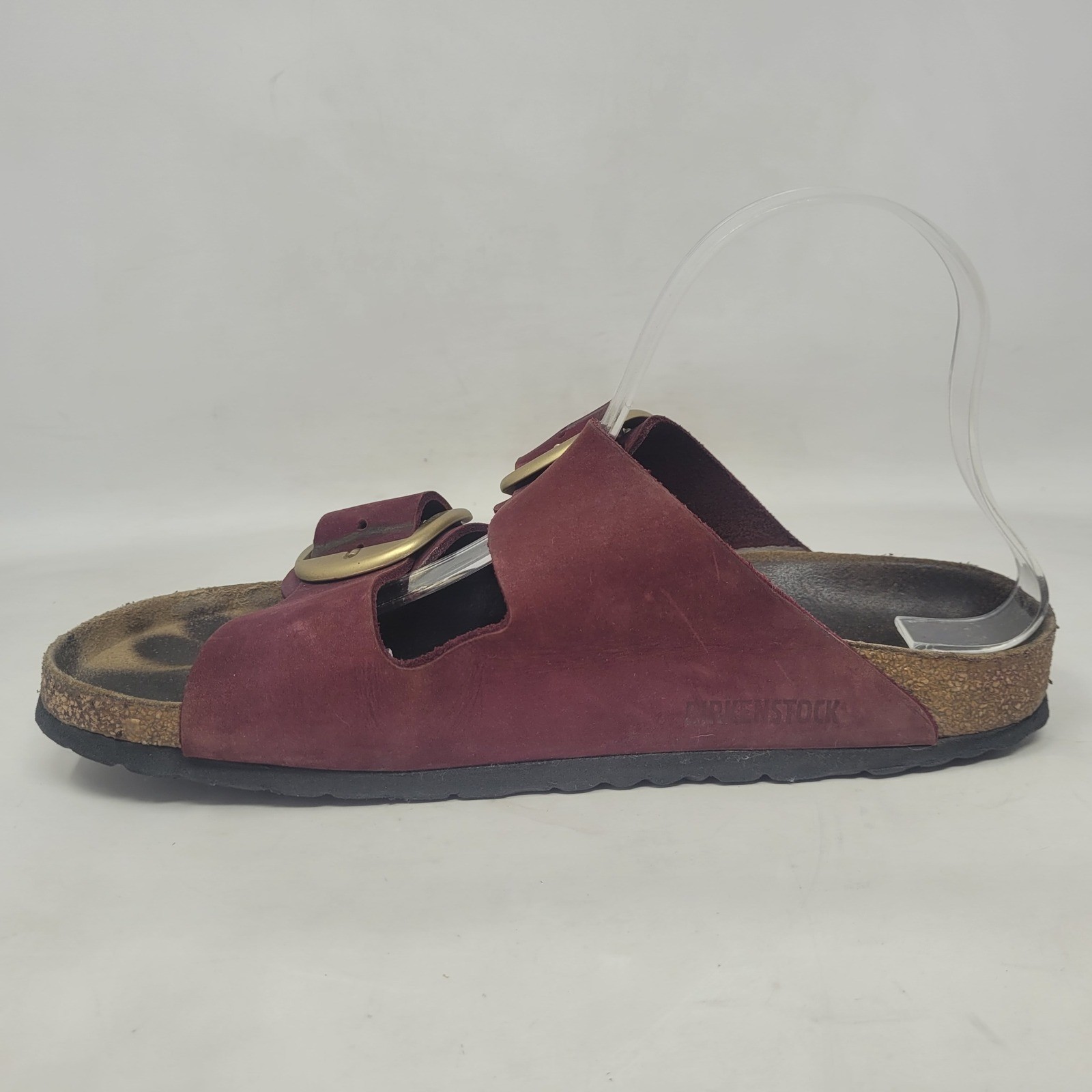 Birkenstock Arizona Sandals EU41 US10 Berry Crush Burgundy Suede Big Buckle