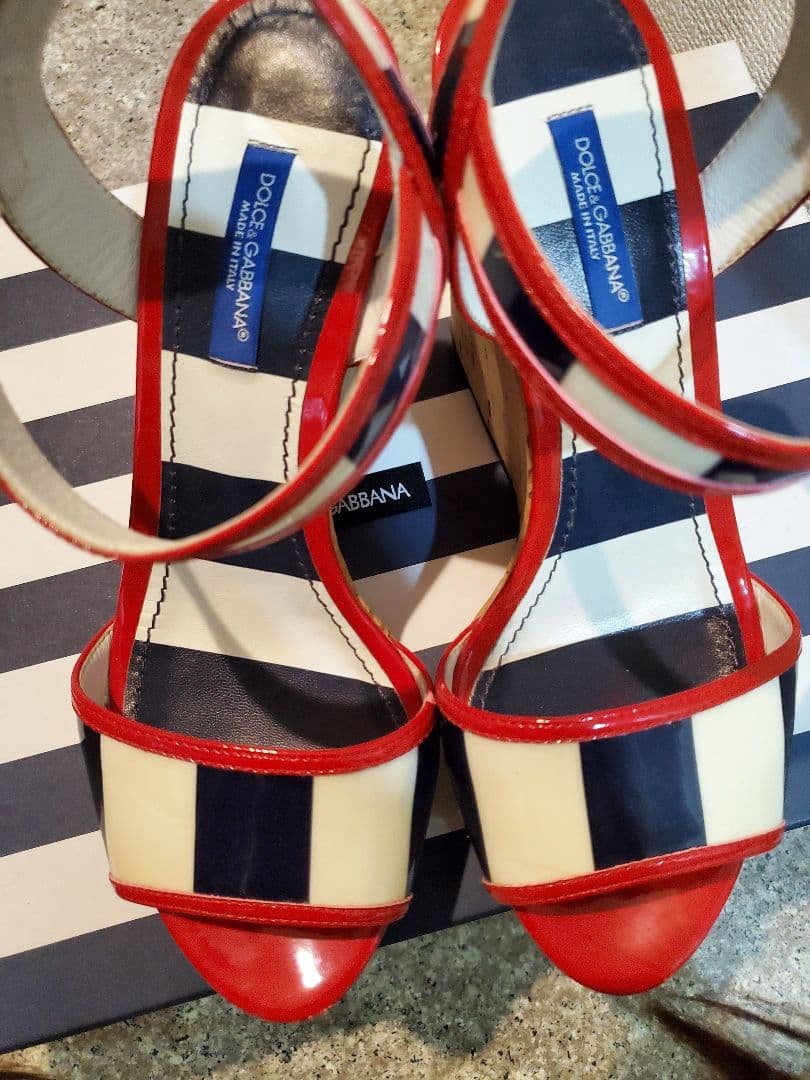 Dolce & Gabbana Anchor Logo Wedge Heels Sandal Women’s Size EU36 / US6 With Box