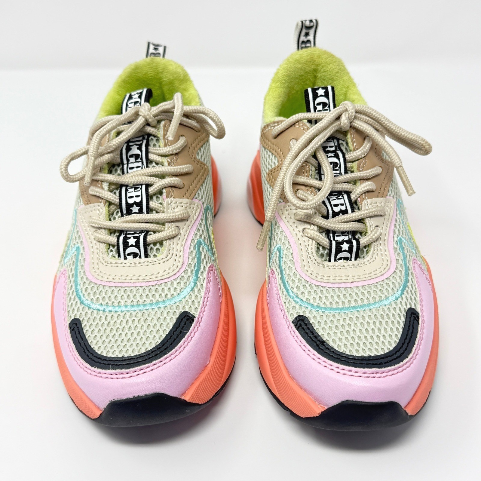 Gianni Bini Chunky Sneakers Womens Size 5.5 Fashion Athletic Pastel Colorblock