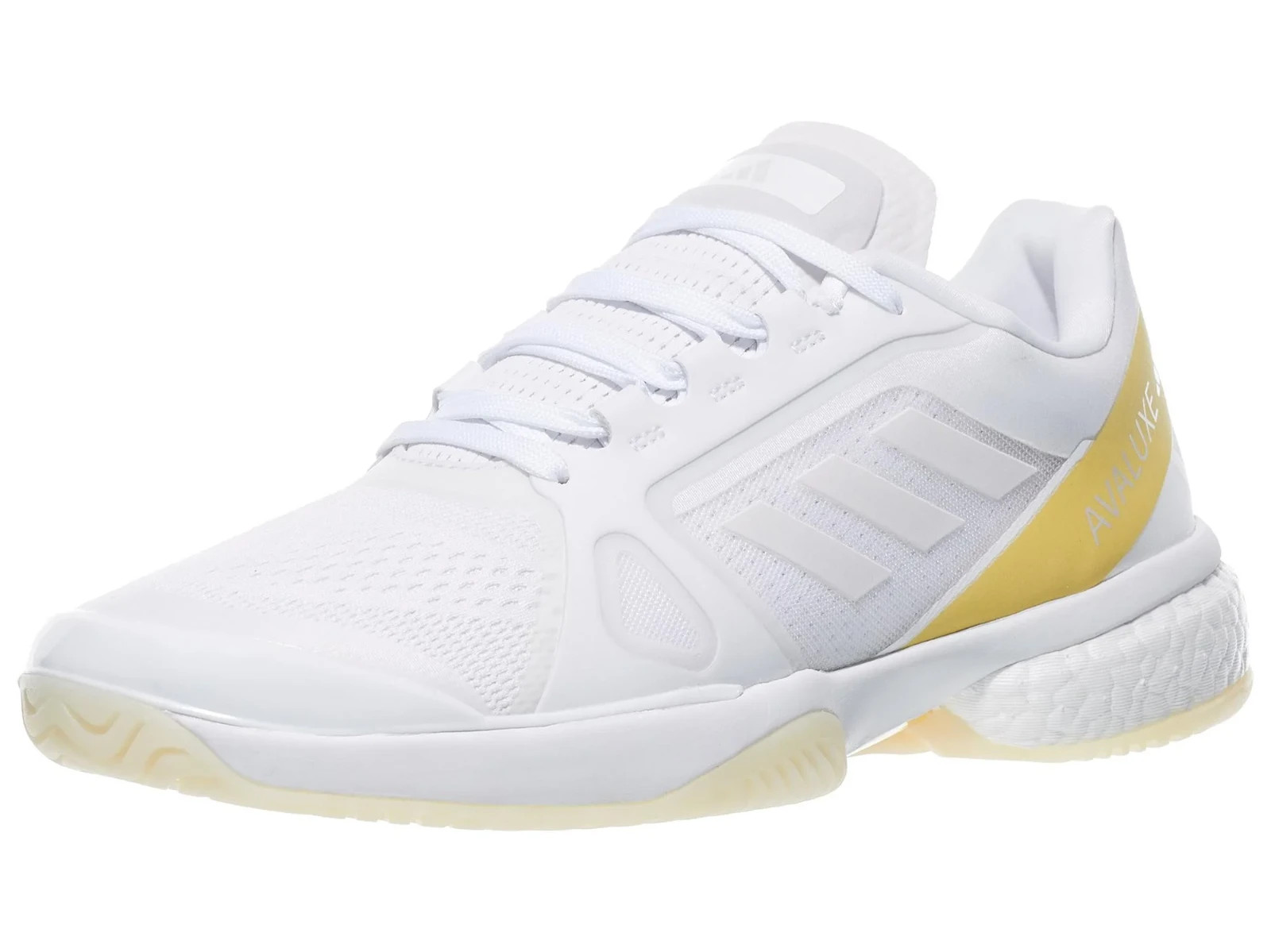NWOB Adidas Avaluxe Tennis Shoes Lace Up Sneakers, White/Orange Tint, Sz 8.5