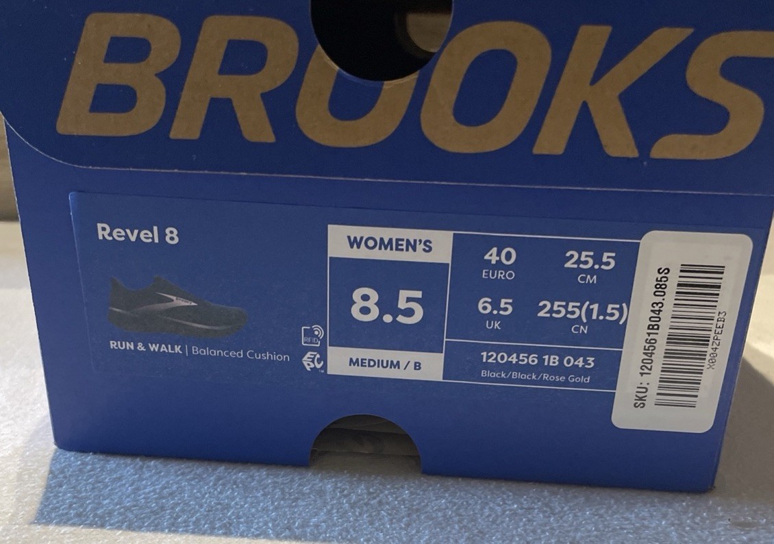Brooks Revel 8 Women’s Size 6.5 Black/Rose Gold Running Shoes