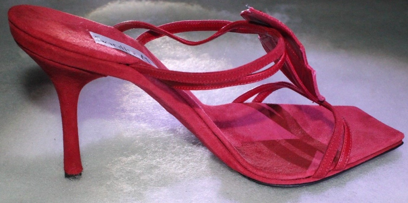 NIB Santini Mavardi Miami red suede pumps sandals Shoes 36 6 4 heels medium b m