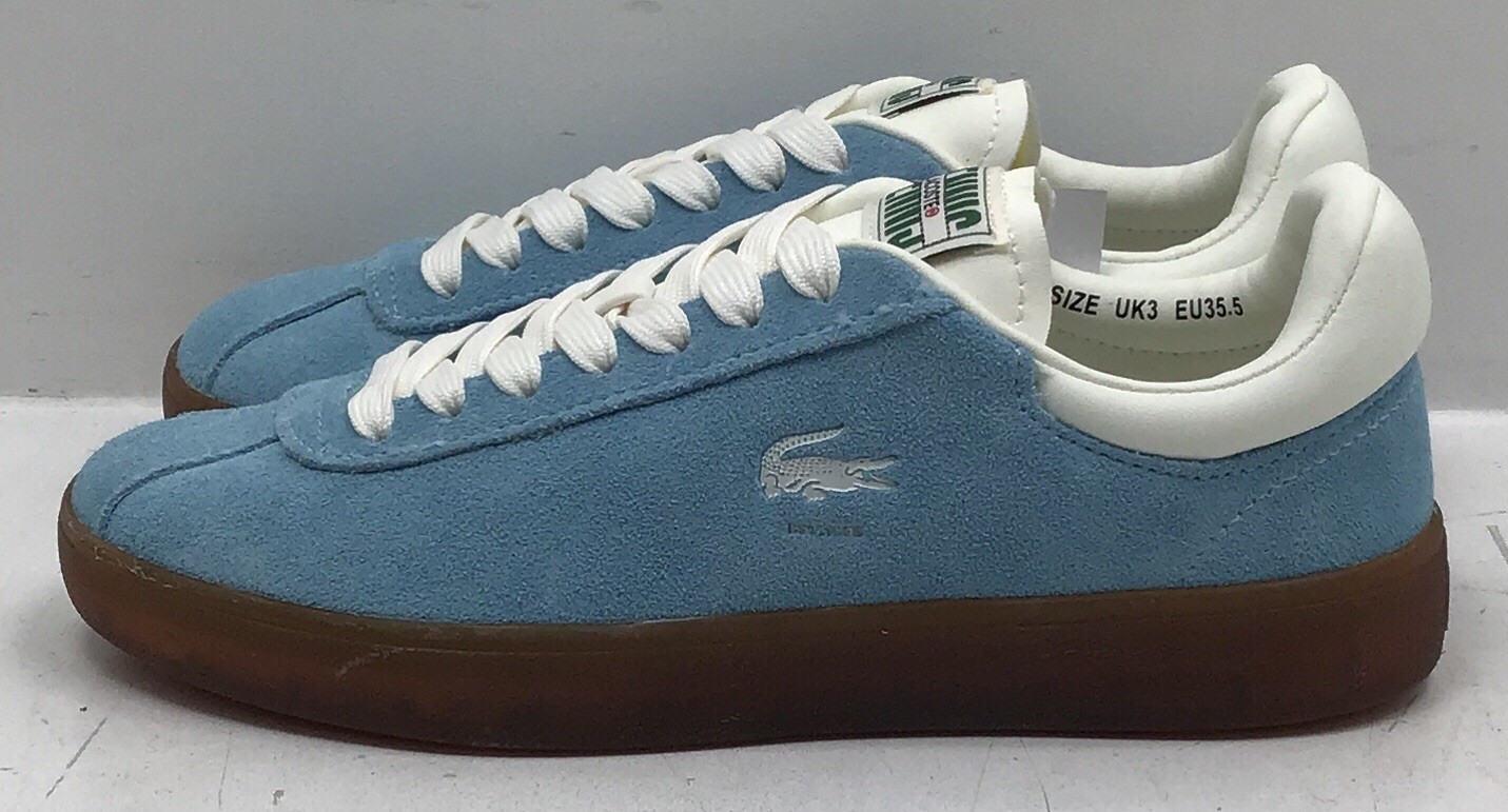 Lacoste Women’s Baseshot Leather Sneakers In Light Blue US Size 5