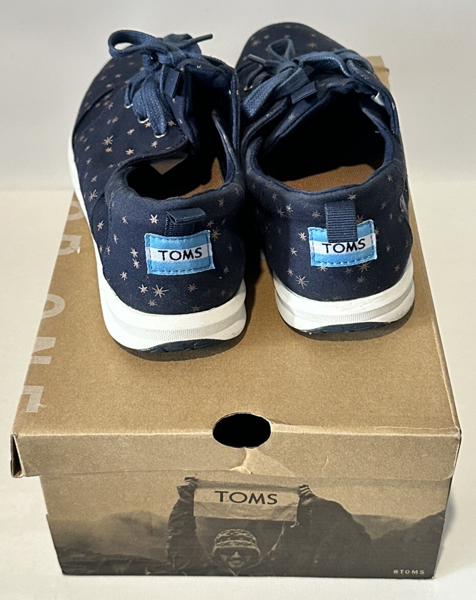 Toms Del Rey Navy Blue With Stars Sneakers Women’s Size 8 Outer space Comfy