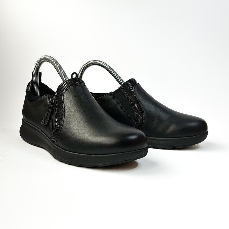 women clarks loafers black leather 37 #1PFE