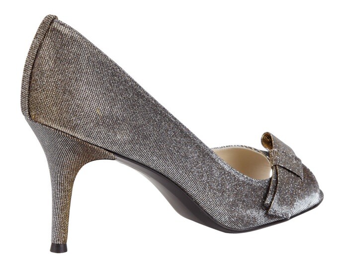 Stuart Weitzman Poco Pyrite Bowover Open Toe Evening Heel Pump Sz 10.5 NEW