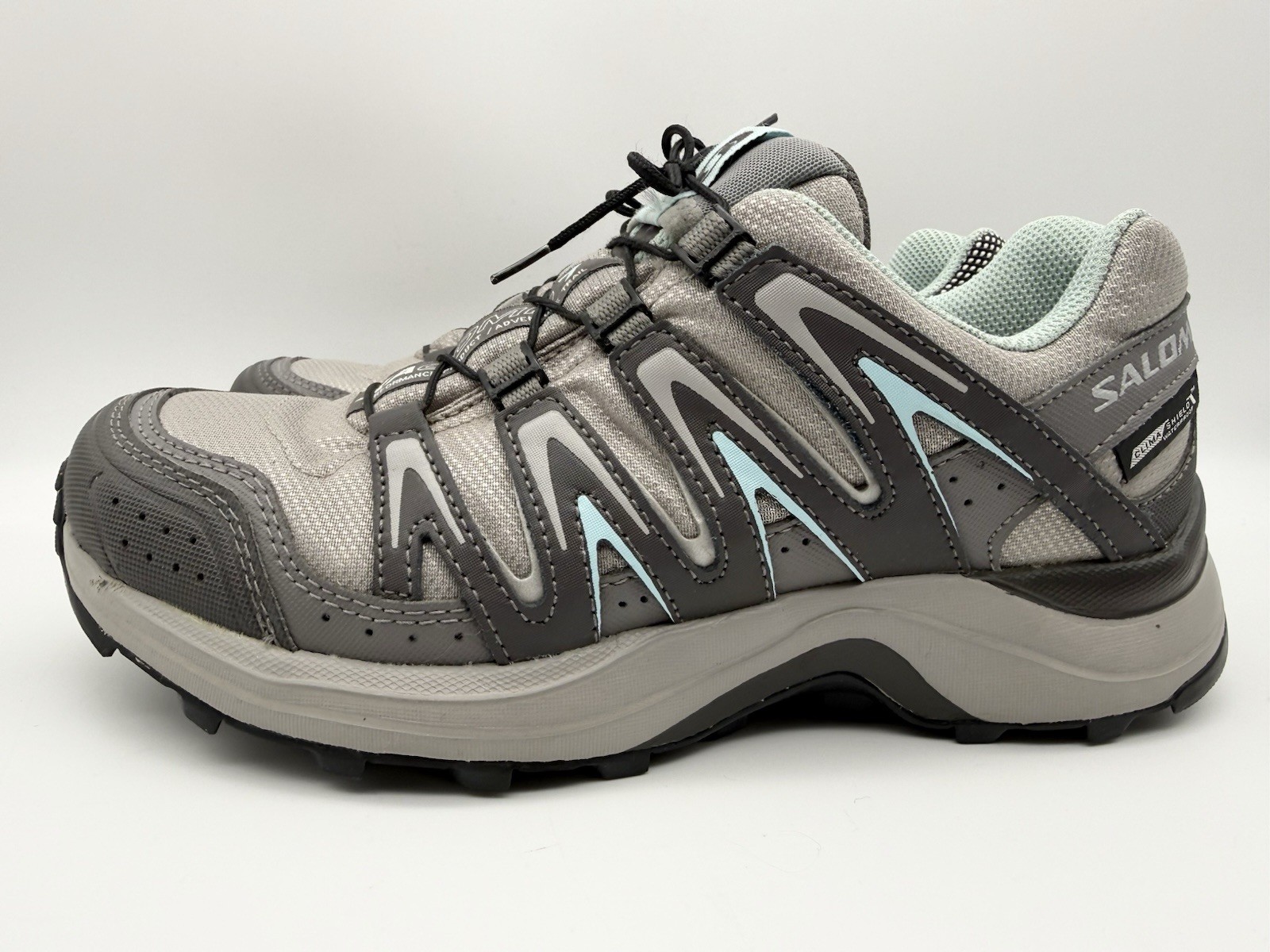 Salomon Women’s US 6 EU 37 1/3 XA Comp 7 Gray Light Blue Trail Hiking Shoes