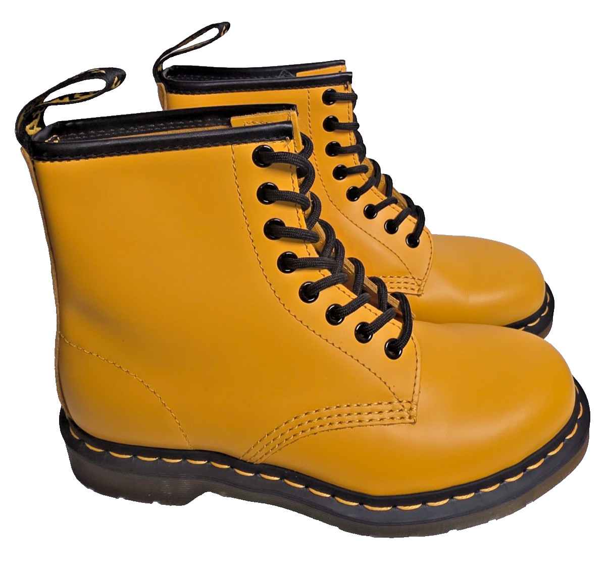 New Dr Martens 1460 Smooth Leather Yellow Combat Boots Men 7 Women 8 Lace Up