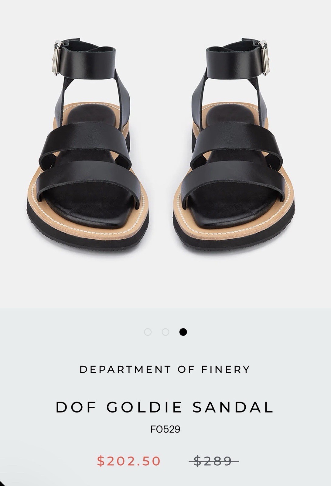 DOF Black Goldie Sandals Made In Italy EU 37 / AU 6-6.5 – RRP $179.95