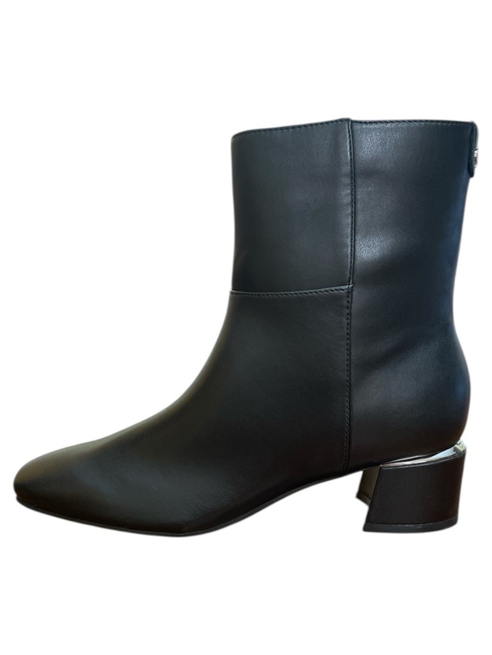 #22 Calvin Klein Women’s Parry Block Heel Ankle Booties – Black Smooth