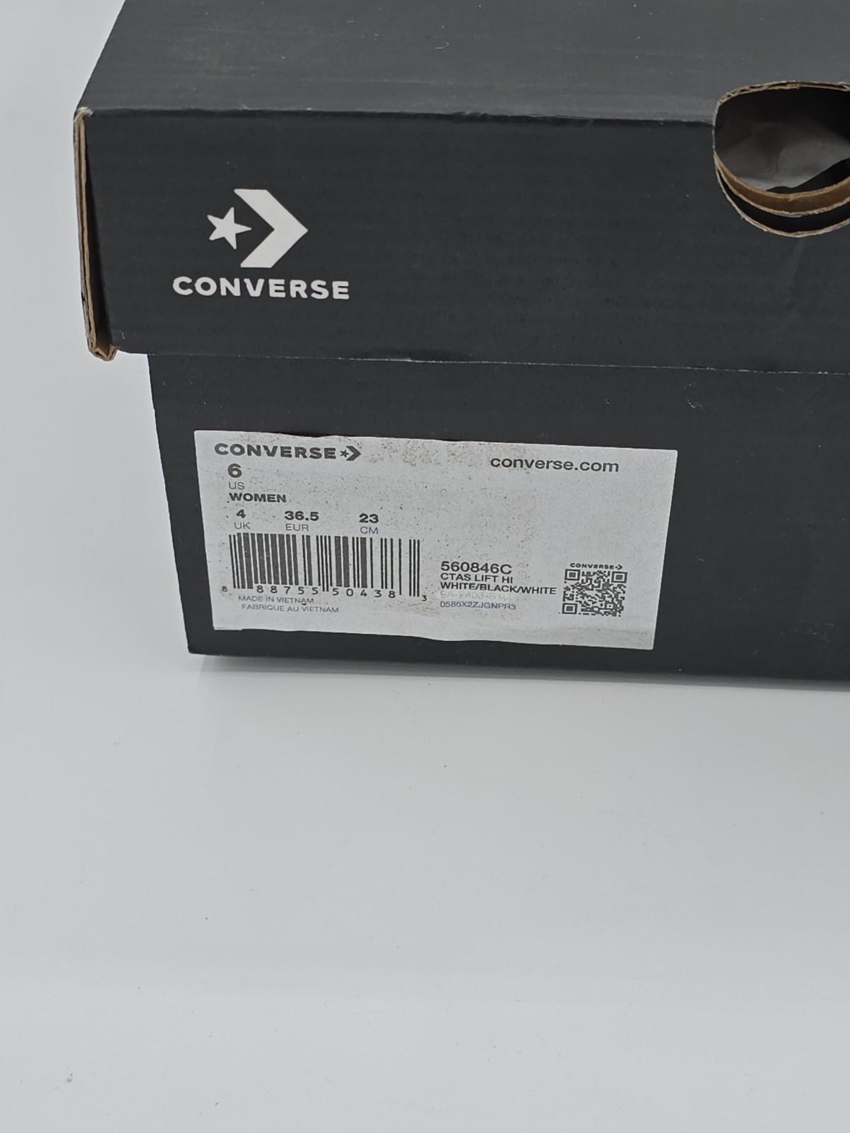 Converse Chuck Taylor All Star Lift Hi White Shoes Women’s – 560846C, Size 6