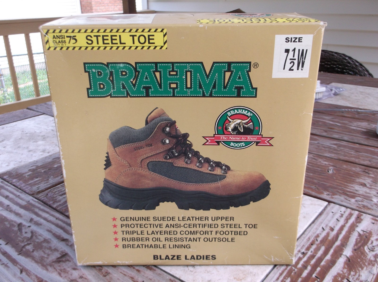 Brahma Blaze Ladies Women’s Steel Toe Waterproof Slip Resistant Boots Size 7.5W