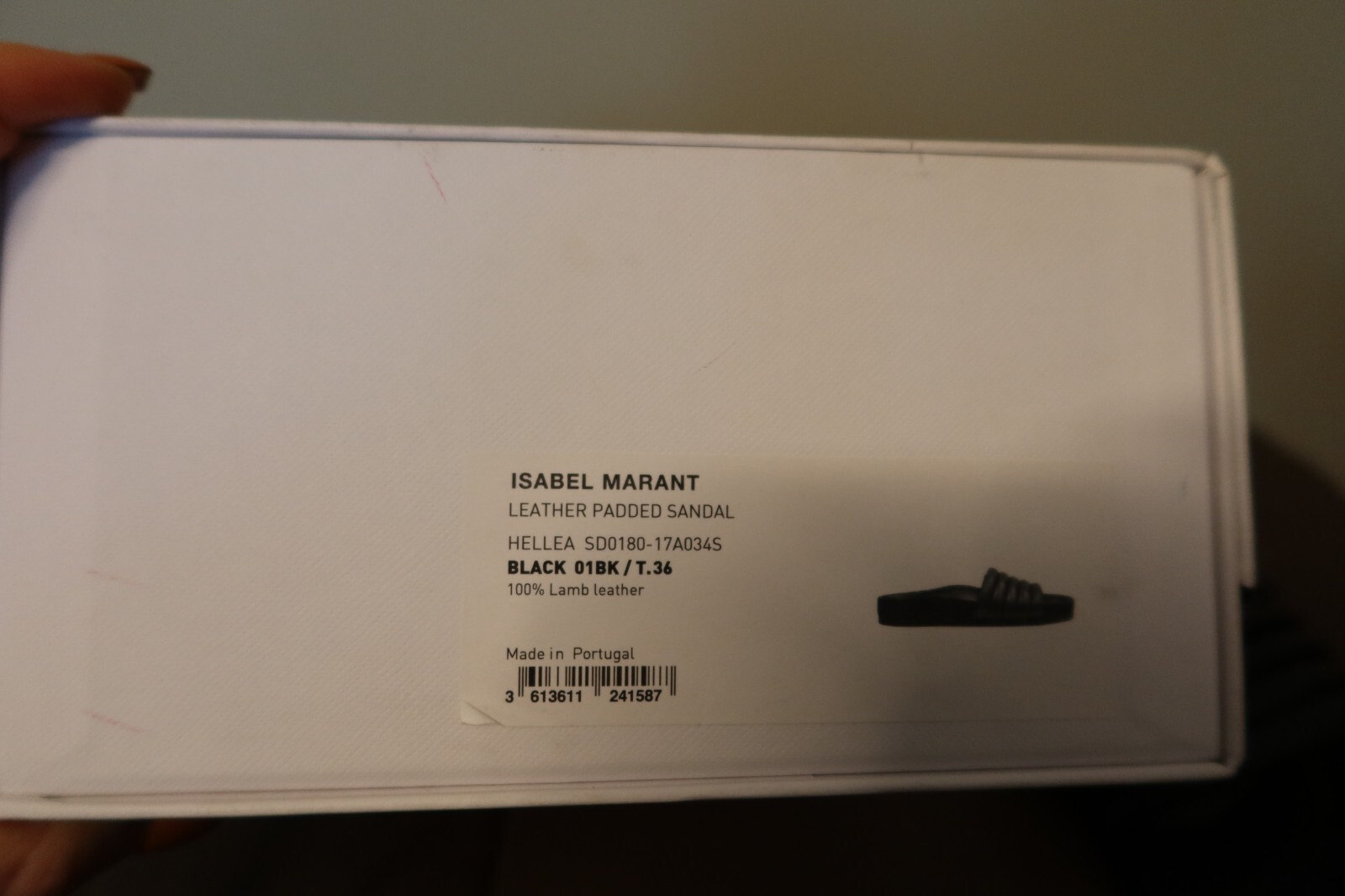 $430 Isabel Marant Hellea black lamb leather padded sandals size 36 with box