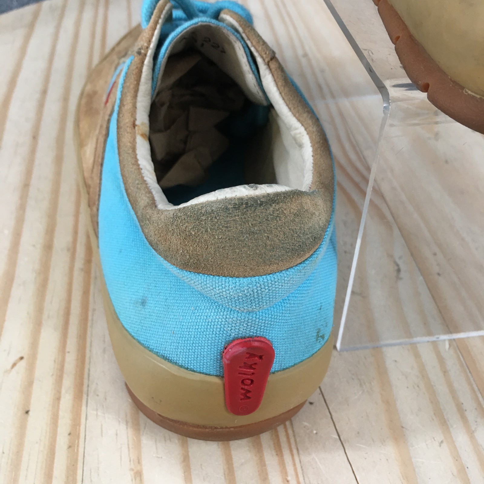 Wolky Sneaker Shoes Womens 41 Comfort Lace Up Round Toe Low Suede Tan Blue