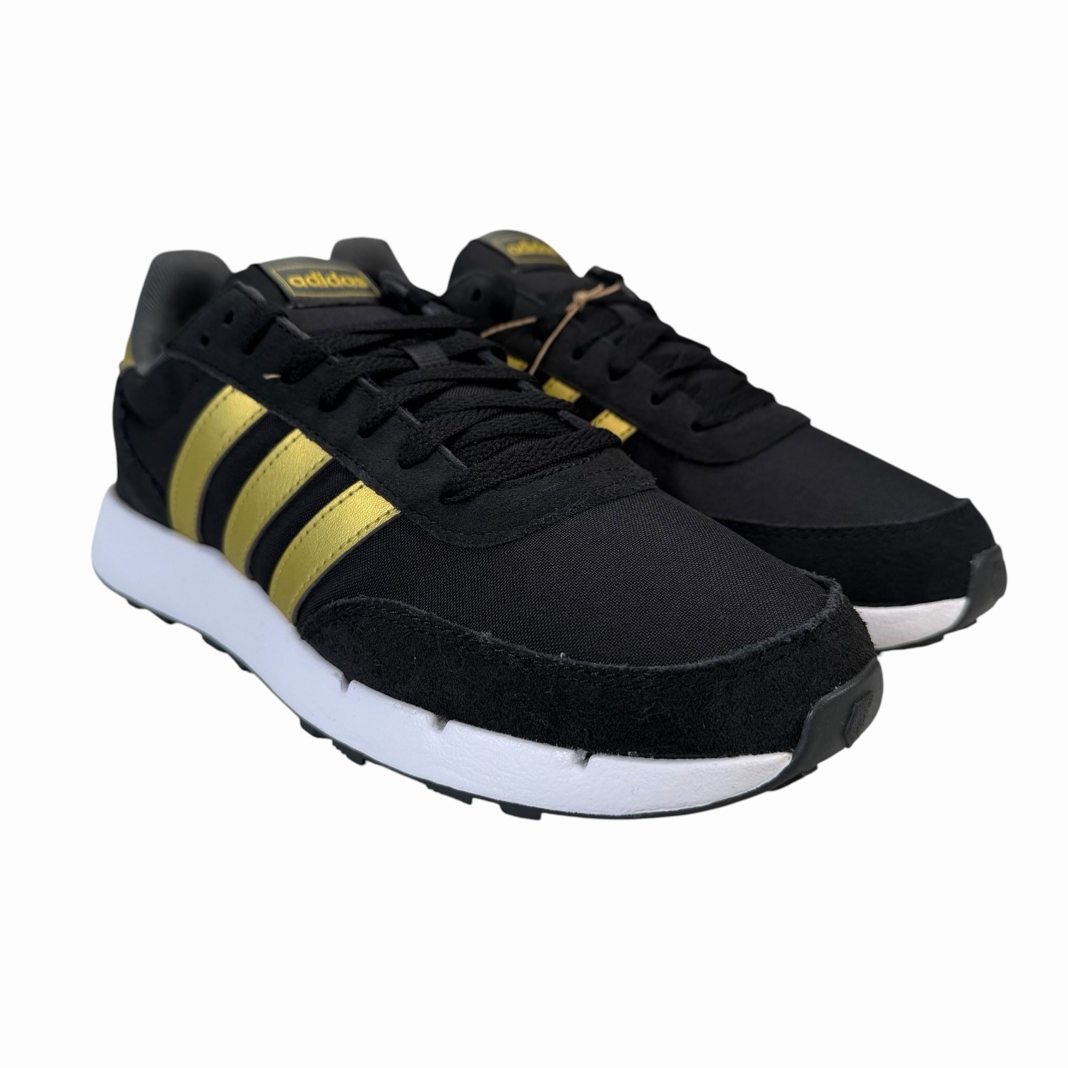 Adidas Run 60s 2.0 Core Black Cloud White Gold Shoes GX1714 Women’s Sizes 6 – 10