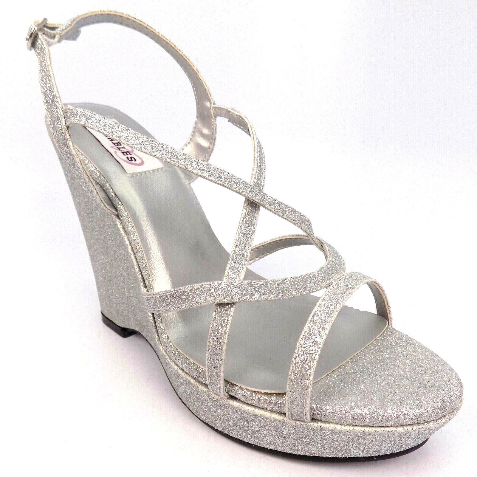 Dyeables Inc Dee Wedge Women Sandal Silver Size 9 B AL6518